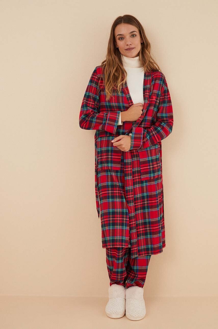 

Бавовняний халат women'secret Mix & Match колір червоний 4686925