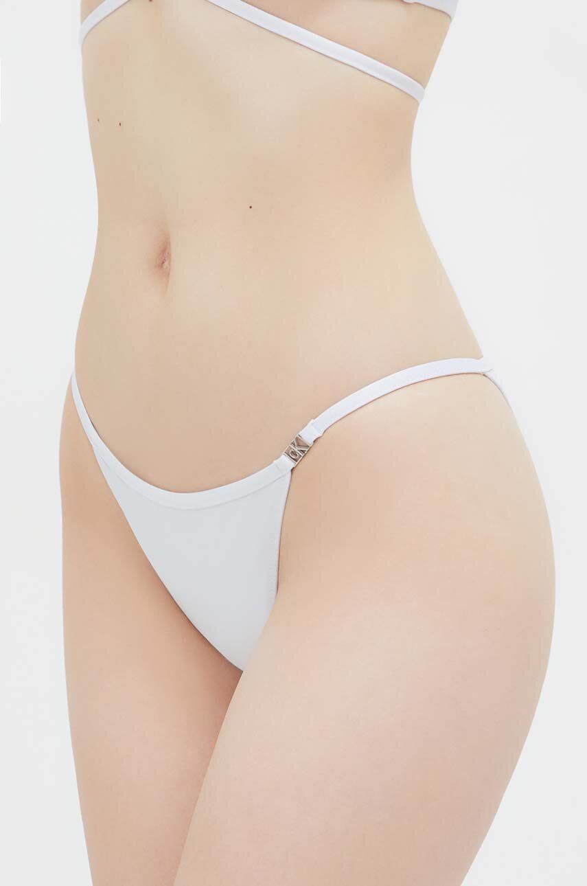 Levně Plavkové kalhotky Calvin Klein bílá barva, KW0KW02252