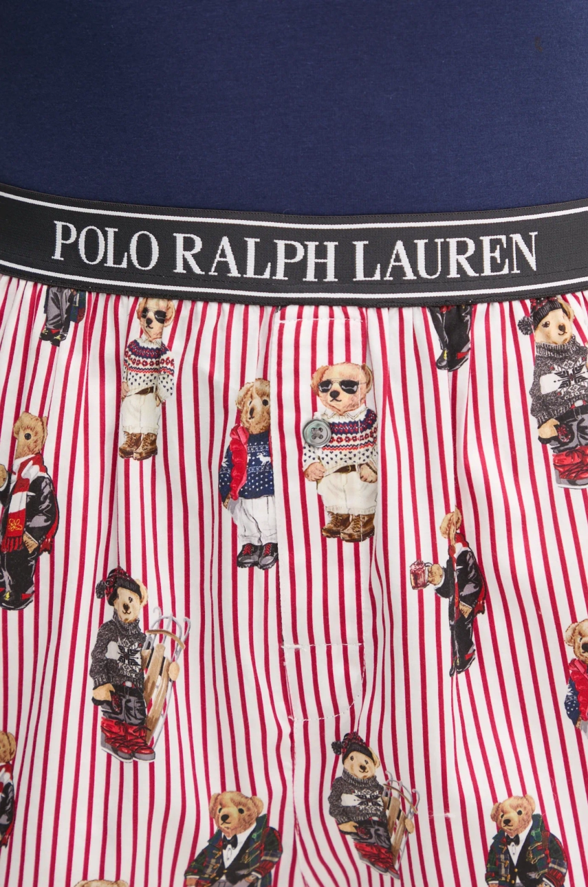 Bombažne Pižama Kratke Hlače Polo Ralph Lauren Bela Barva, 4P0119