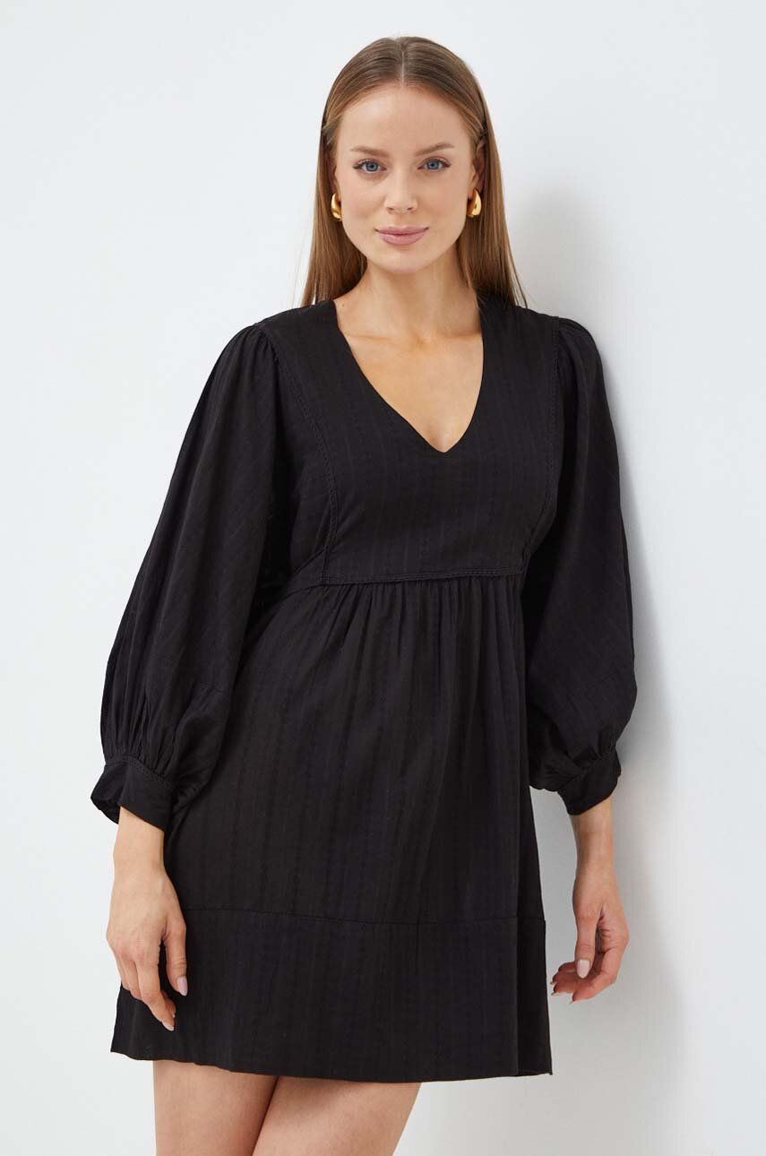 E-shop Bavlněné plážové šaty Karl Lagerfeld Camilla černá barva