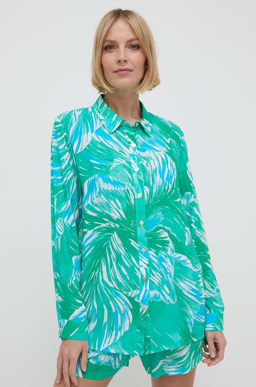 Melissa Odabash camasa de plaja Millie culoarea verde