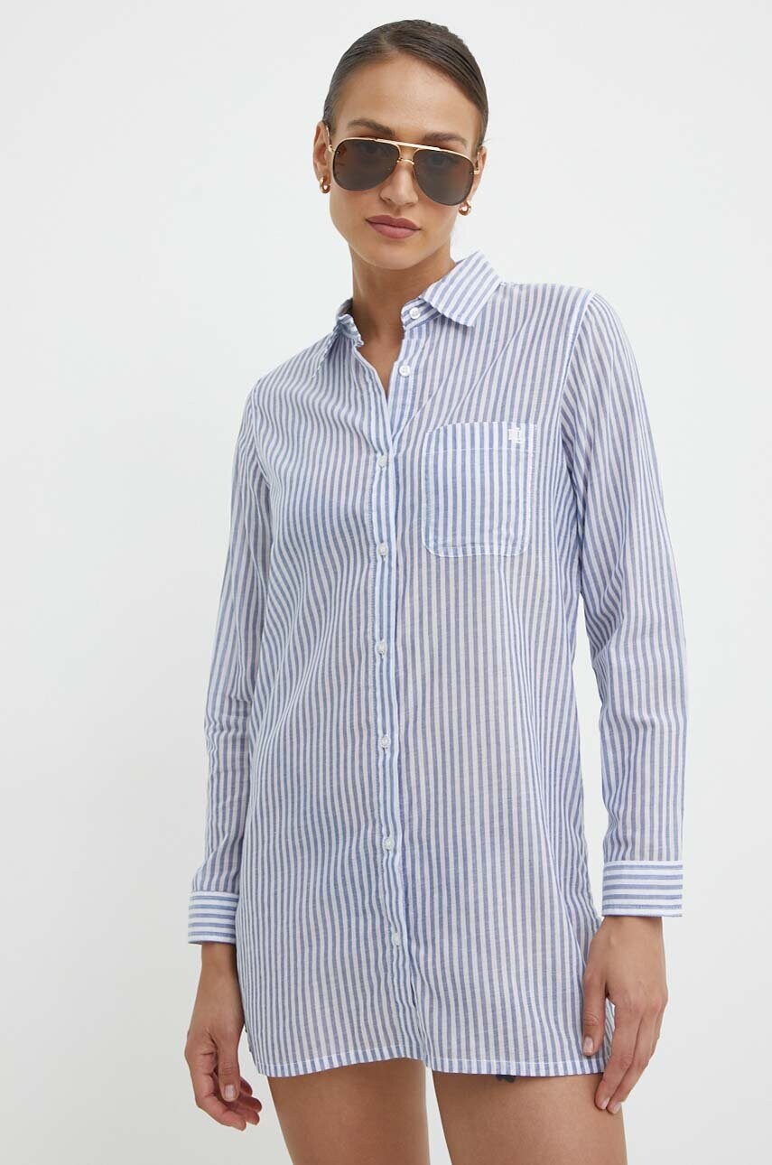 

Памучна плажна риза Lauren Ralph Lauren в синьо 20108176, Син