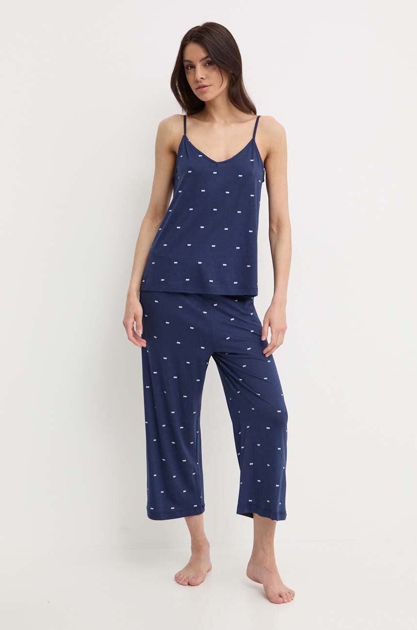 Dkny pijama femei, culoarea albastru marin, YI90010