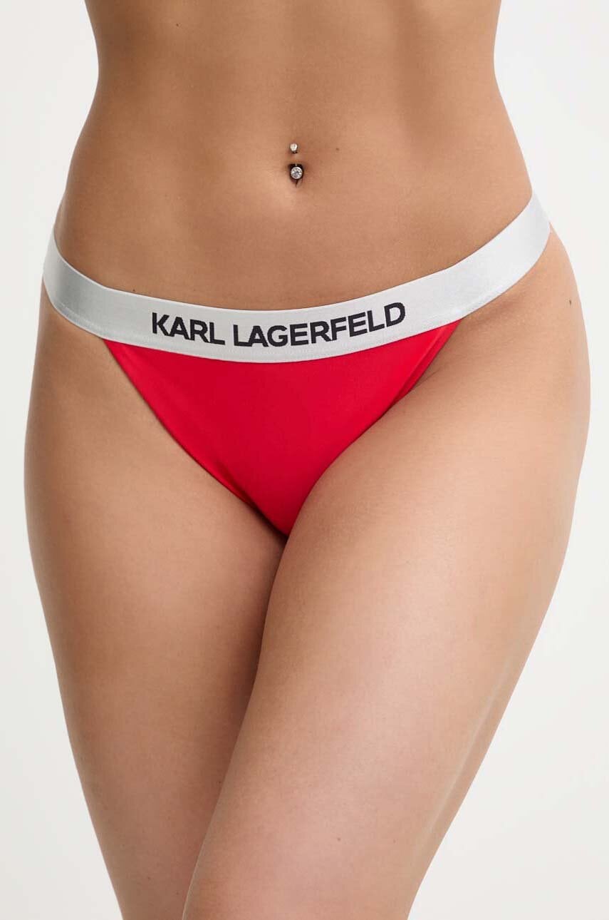 Levně Plavkové kalhotky Karl Lagerfeld červená barva