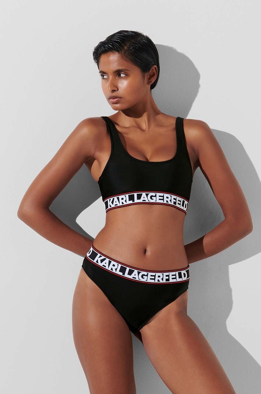 Karl Lagerfeld sutien culoarea negru, neted