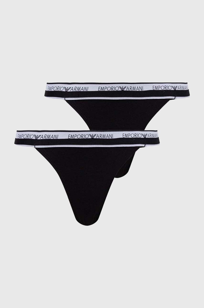 Emporio Armani Underwear Tanga 2-pack Culoarea Negru