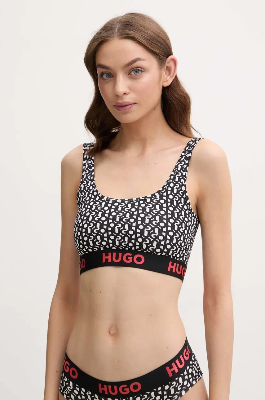 HUGO sutien culoarea alb, cu imprimeu, 50515190
