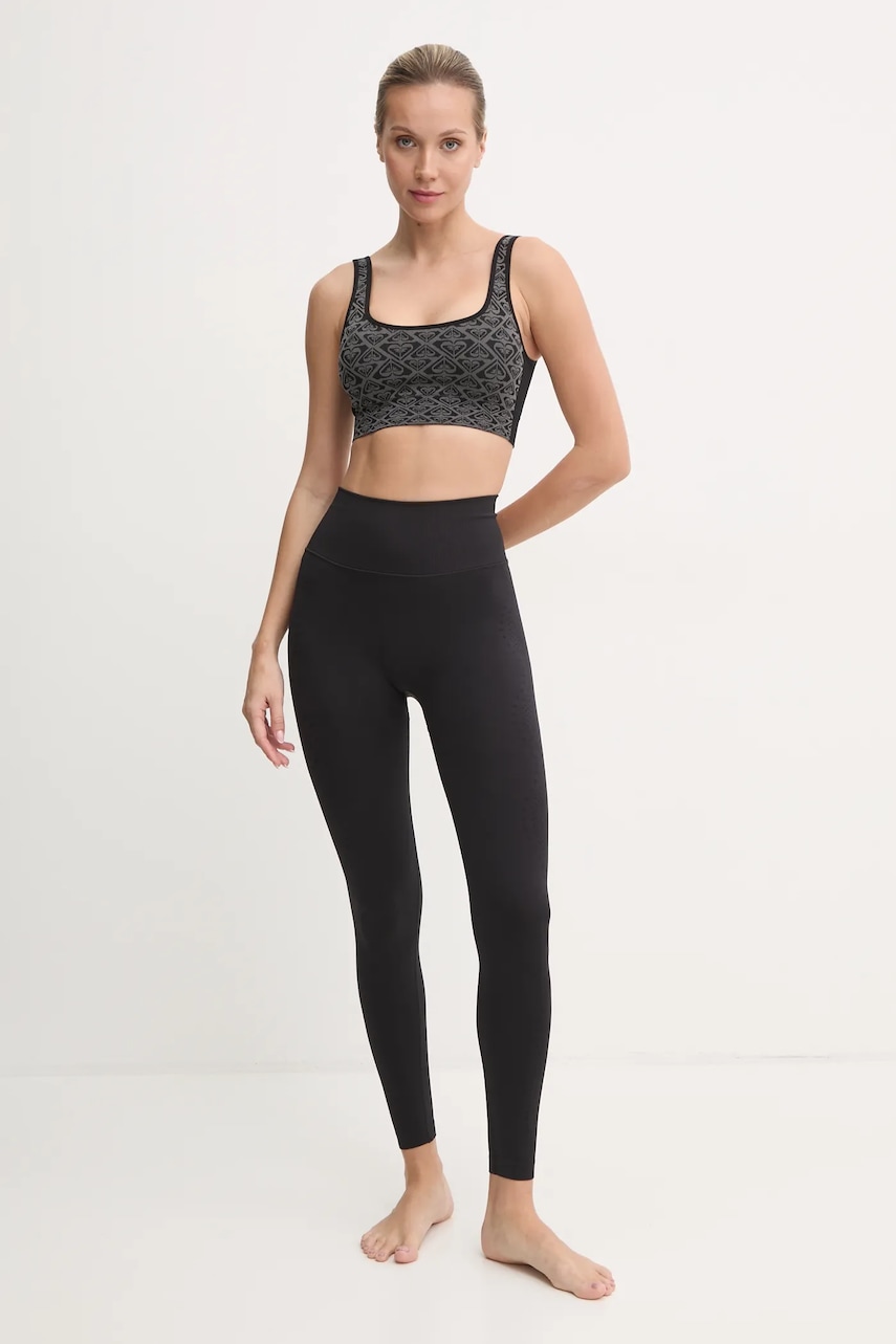 Бюстгальтер для йоги Roxy Chill Out Heart цвет чёрный узорный ERJKT04107 Бюстгальтер для йоги Roxy Chill Out Heart цвет чёрный узорный ERJKT04107