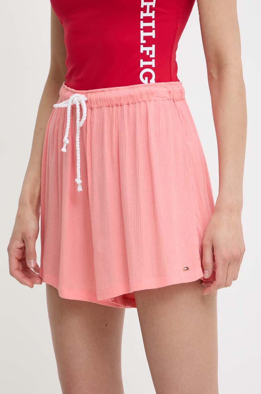Levně Šortky Tommy Hilfiger růžová barva, UW0UW05332