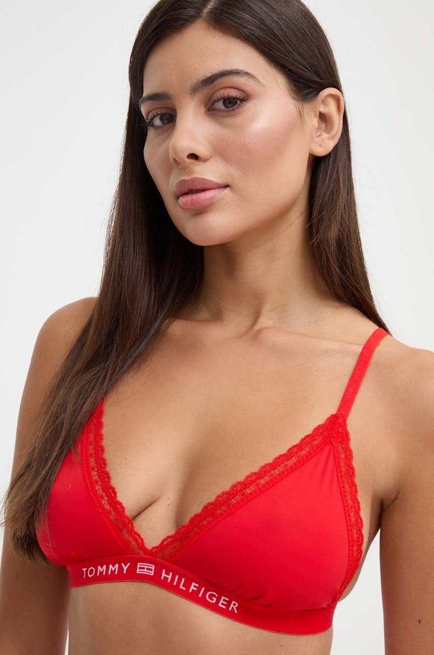 

Сутиен Tommy Hilfiger в червено с изчистен дизайн UW0UW04242, Червен