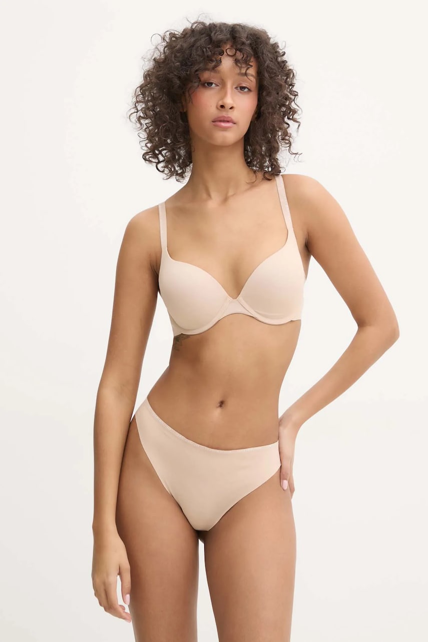 Бюстгальтер Tommy Hilfiger цвет бежевый однотонный UW0UW05211 Бюстгальтер Tommy Hilfiger цвет бежевый однотонный UW0UW05211