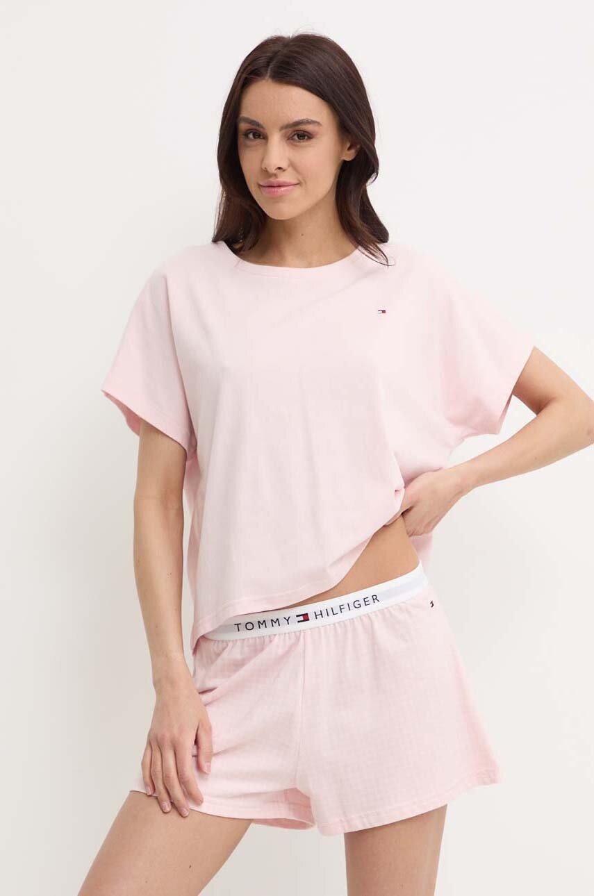 

Пижама Tommy Hilfiger дамска в розово UW0UW05425, Розов