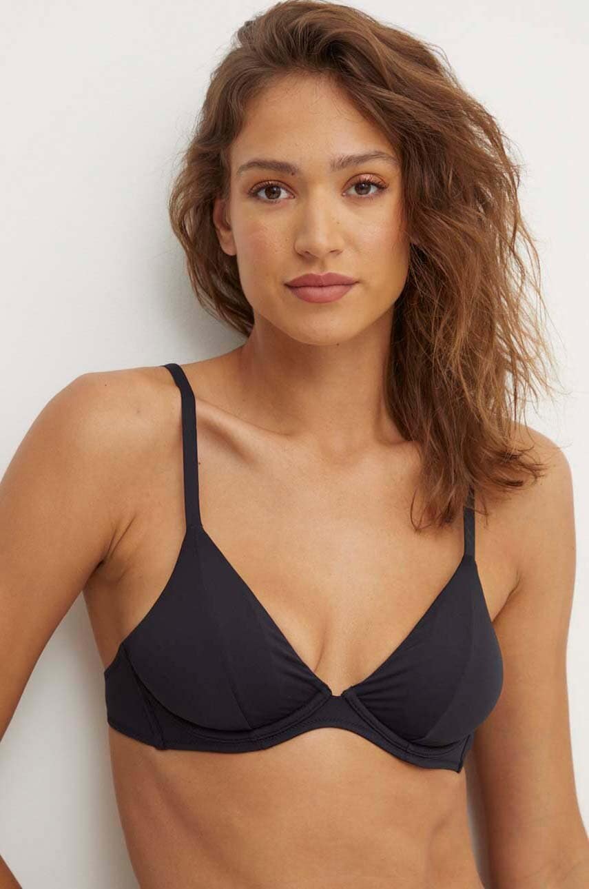 United Colors of Benetton sutien de baie culoarea negru, cupa usor rigidizata United Colors of Benetton sutien de baie culoarea negru, cupa usor rigidizata