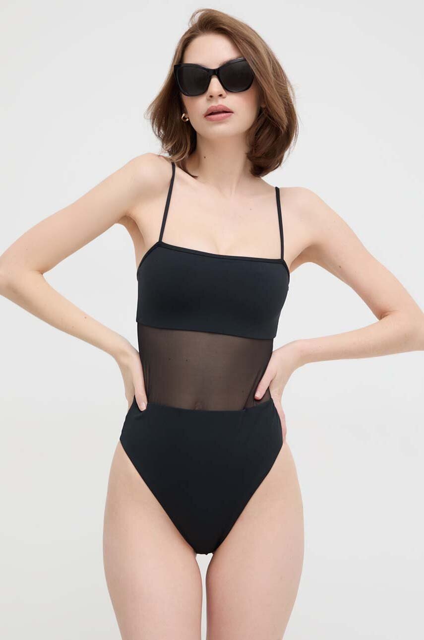 

Цял бански Calvin Klein в черно с меки чашки KW0KW02327, Черен