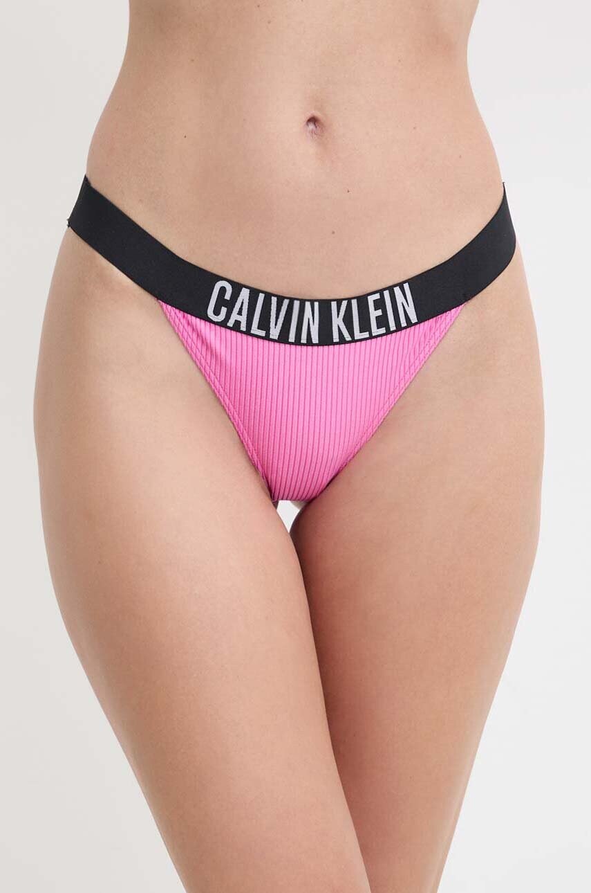 Levně Plavkové kalhotky Calvin Klein růžová barva, KW0KW02392