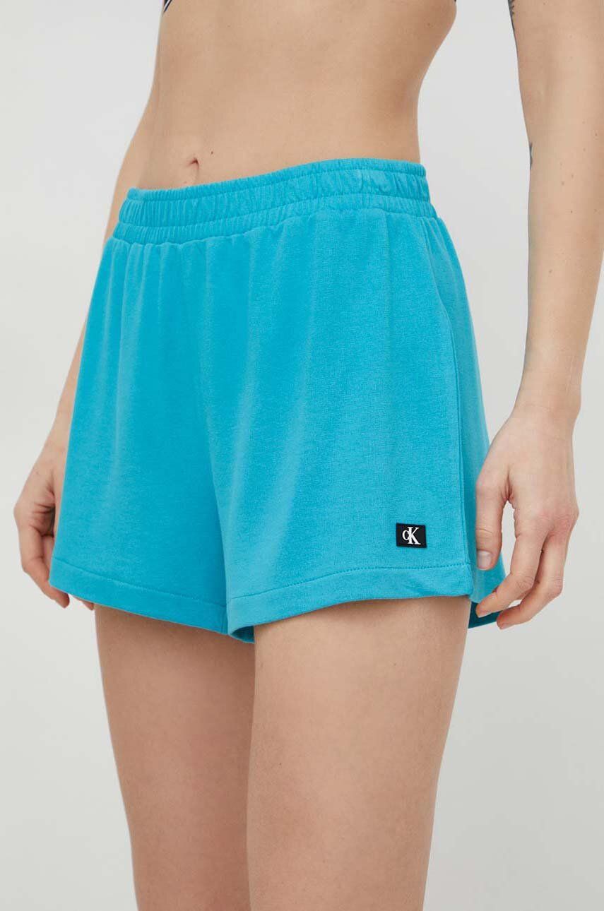 E-shop Plážové šortky Calvin Klein tyrkysová barva
