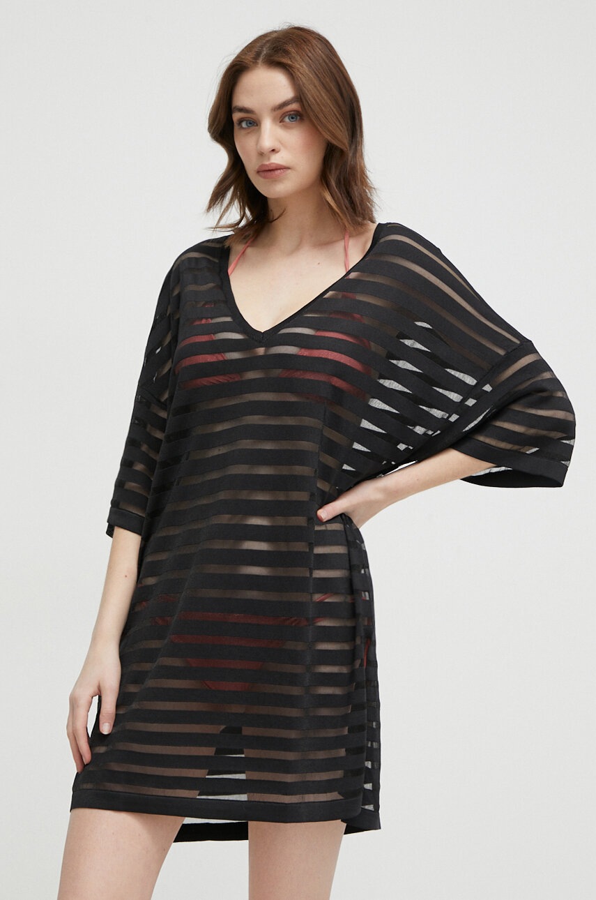 

Плажна наметка Calvin Klein в черно KW0KW02528, Черен