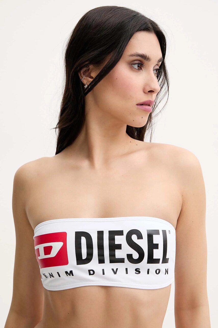 Diesel sutien de baie culoarea alb, cupa moale