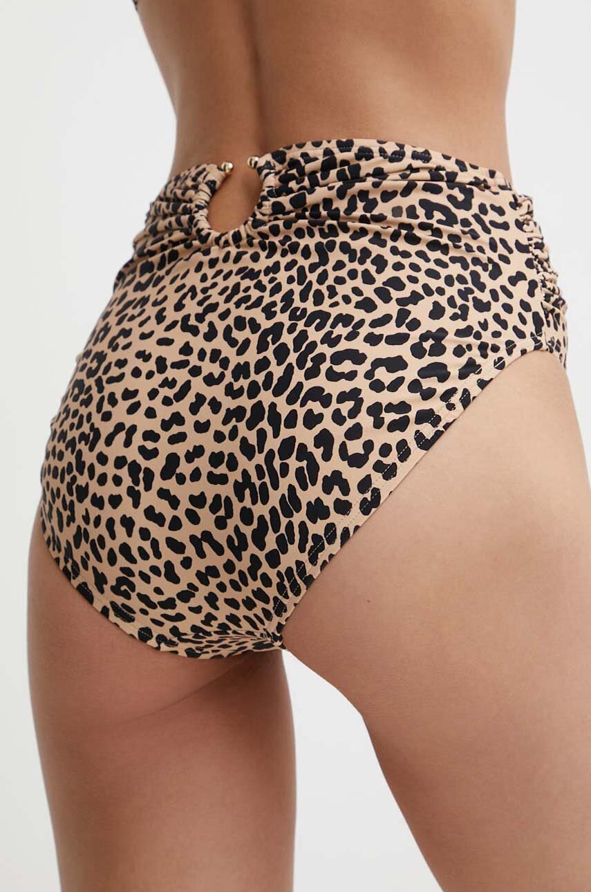 MICHAEL Michael Kors chiloti de baie HIGH WAIST BOTTOM culoarea bej, MM29259