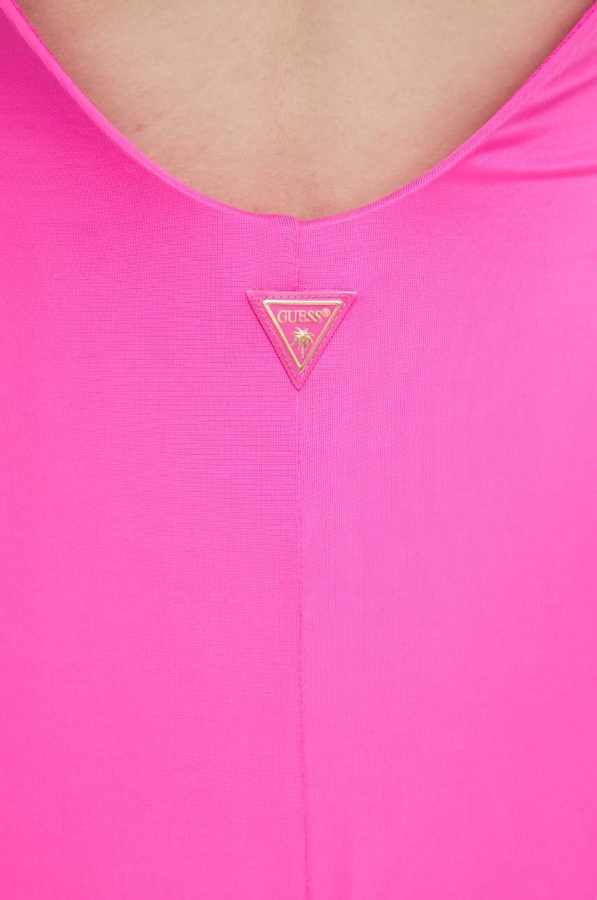 Суцільний купальник Guess колір рожевий м`яка чашечка 