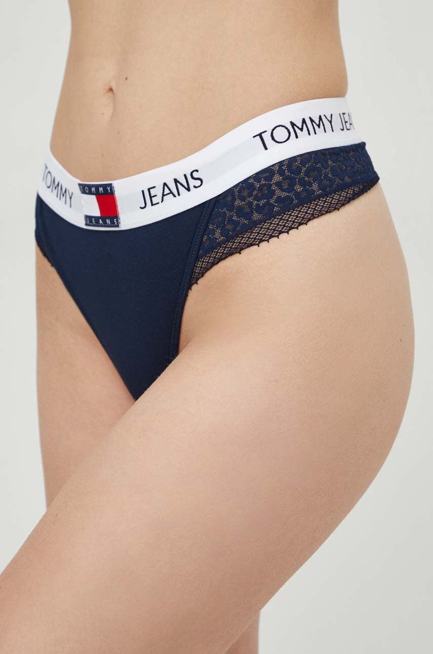 Levně Tanga Tommy Jeans tmavomodrá barva, UW0UW05159