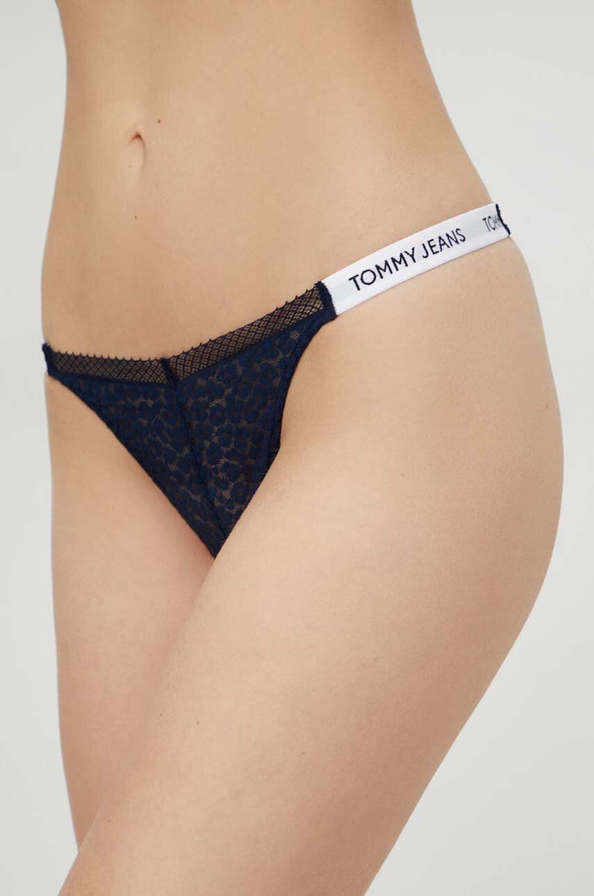 Levně Tanga Tommy Jeans tmavomodrá barva