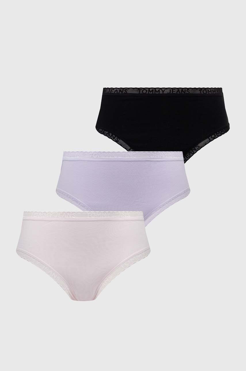 Tommy Jeans chiloți 3-pack culoarea violet, UW0UW05018