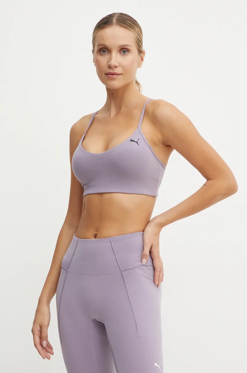 Puma sutien yoga Move culoarea violet, neted