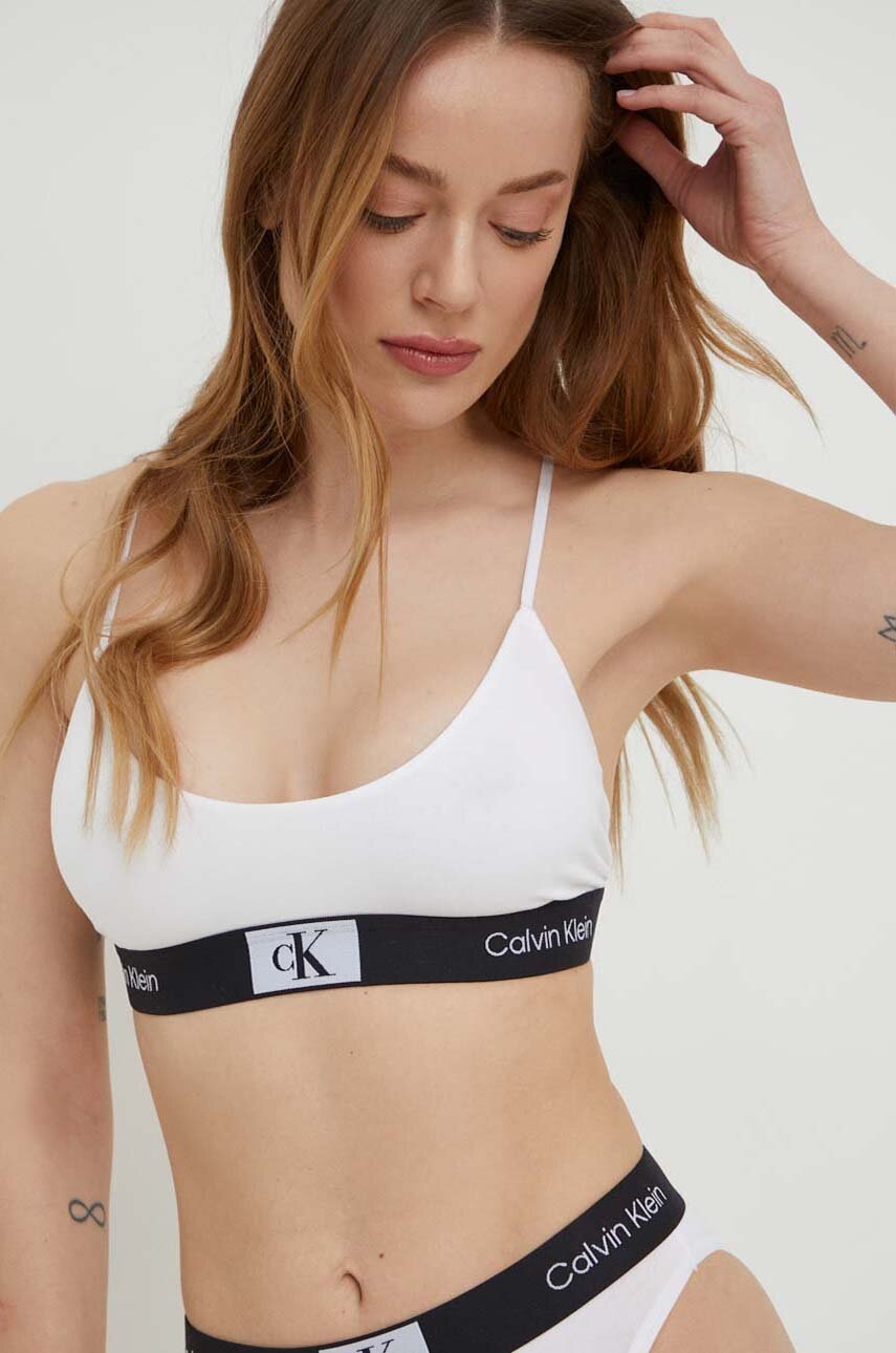 

Сутиен Calvin Klein Underwear в бяло с меланжов десен 000QF7216E, Бял