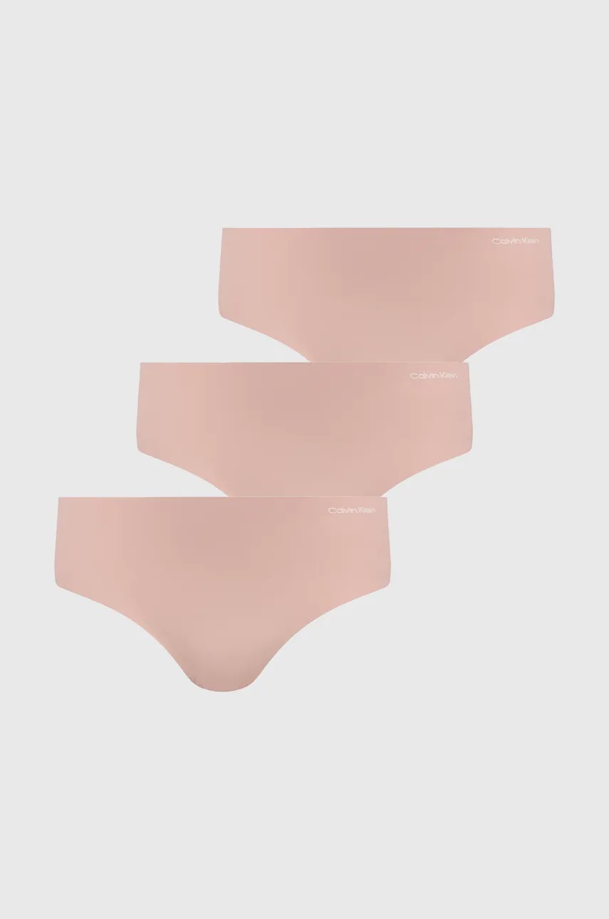 

Бикини Calvin Klein Underwear (3 чифта) в розово 000QD3559E, Бежов