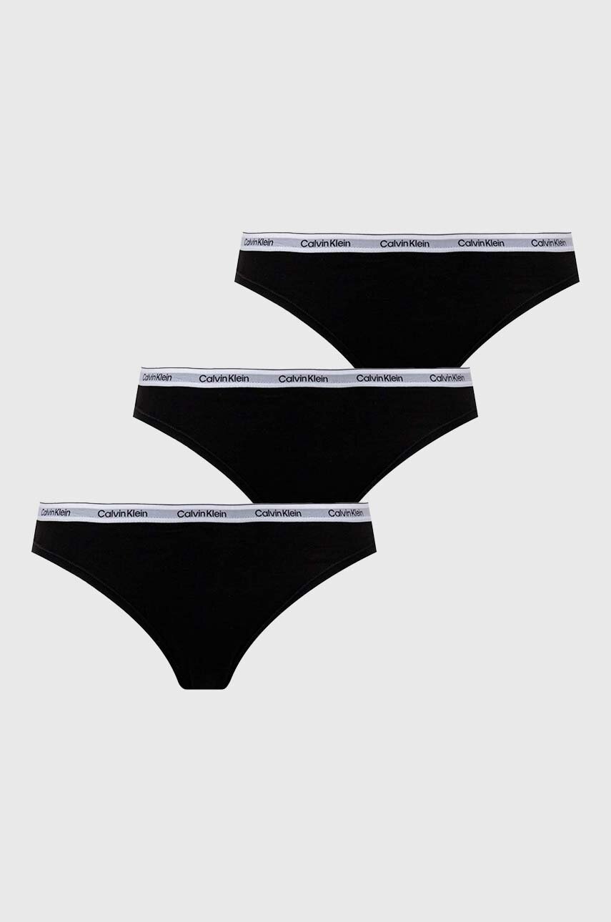 

Бикини Calvin Klein Underwear (3 чифта) в черно 000QD5207E, Черен