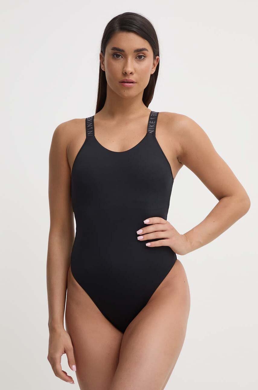 Nike costum de baie dintr-o bucată Hydralock Fusion culoarea negru, cupa usor rigidizata