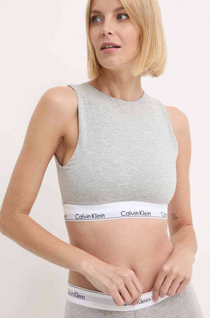 

Сутиен Calvin Klein Underwear в сиво с изчистен дизайн 000QF7626E, Сив