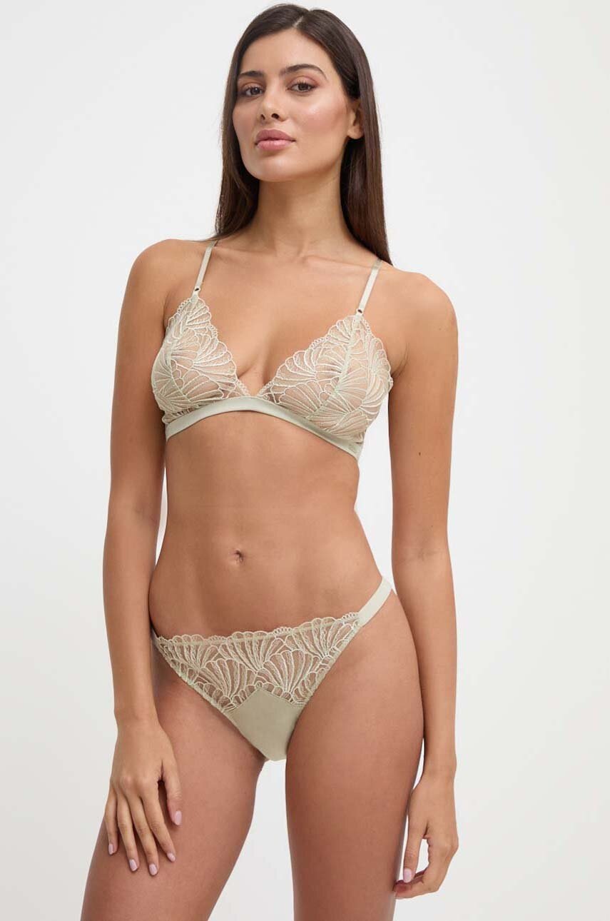 

Сутиен Calvin Klein Underwear в зелено от дантела с изчистен дизайн 000QF7756E, Зелен