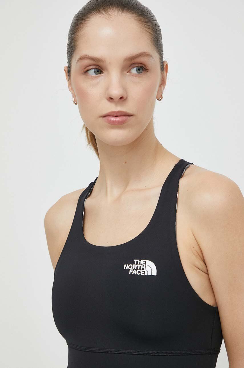 The North Face sutien sport reversibil Flex culoarea negru, modelator, NF0A886QWJI1