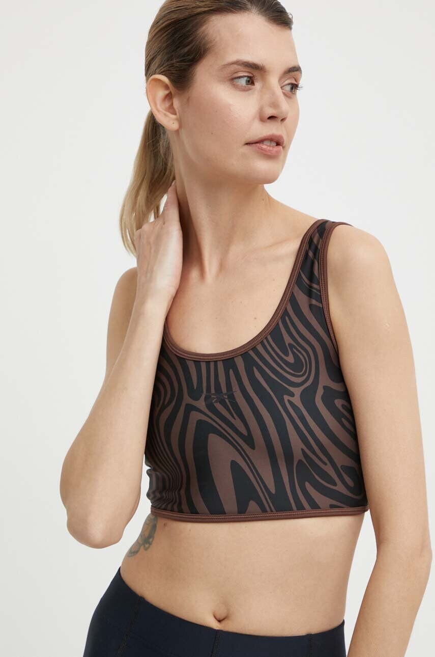 

Сутиен за йога Reebok Modern Safari в кафяво с десен 100076289, Кафяв