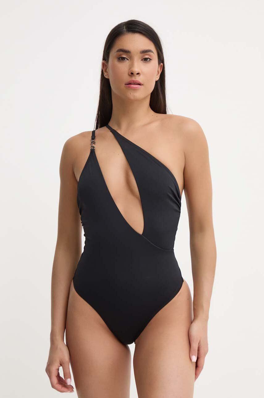 Karl Lagerfeld costum de baie dintr-o bucată culoarea negru, cupa moale