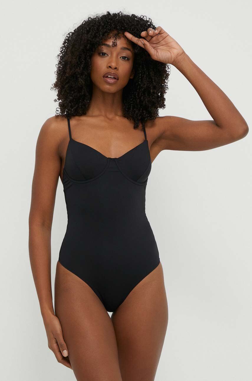 Rip Curl costum de baie dintr-o bucată Cheeky culoarea negru, cupa usor rigidizata