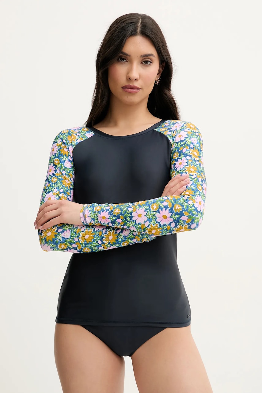 Picture longsleeve de baie Moonbee culoarea negru, WTS533