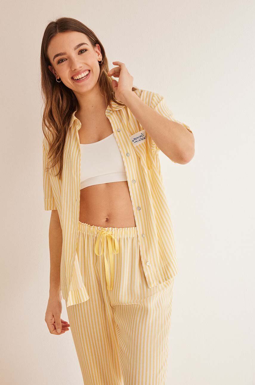 women'secret pijama UNIVERSAL femei, culoarea galben, 3597417