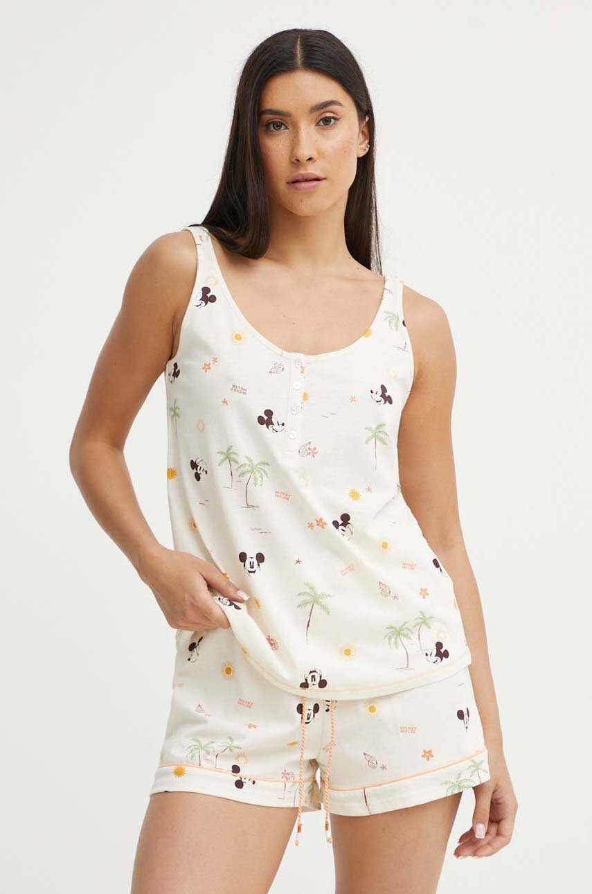 

Памучна пижама women'secret Mickey в бежово от памук 3137654, Бежов
