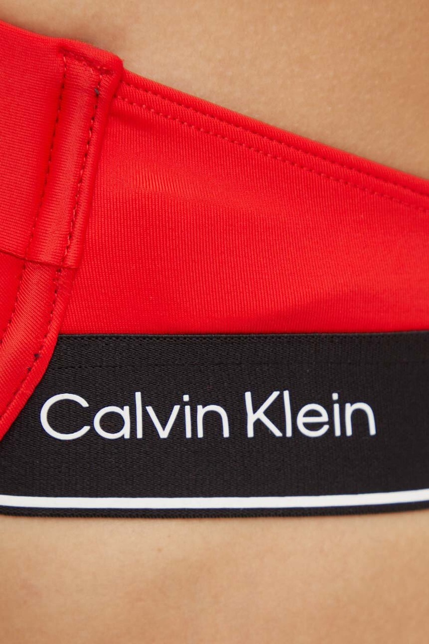Купальний бюстгальтер Calvin Klein колір червоний злегка ущільнена чашечка KW0KW02427 