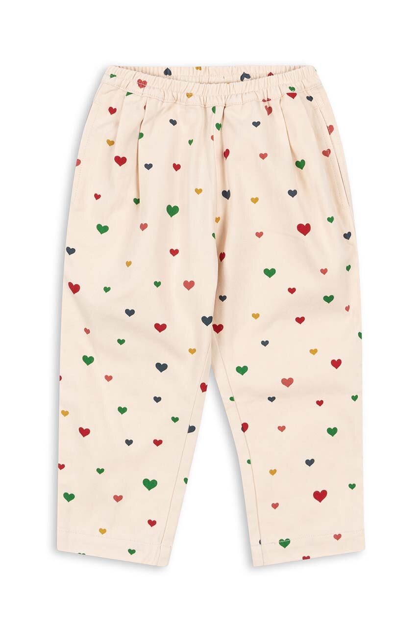 Дитячі бавовняні штани Konges Sløjd PREMIUM колір рожевий візерунок