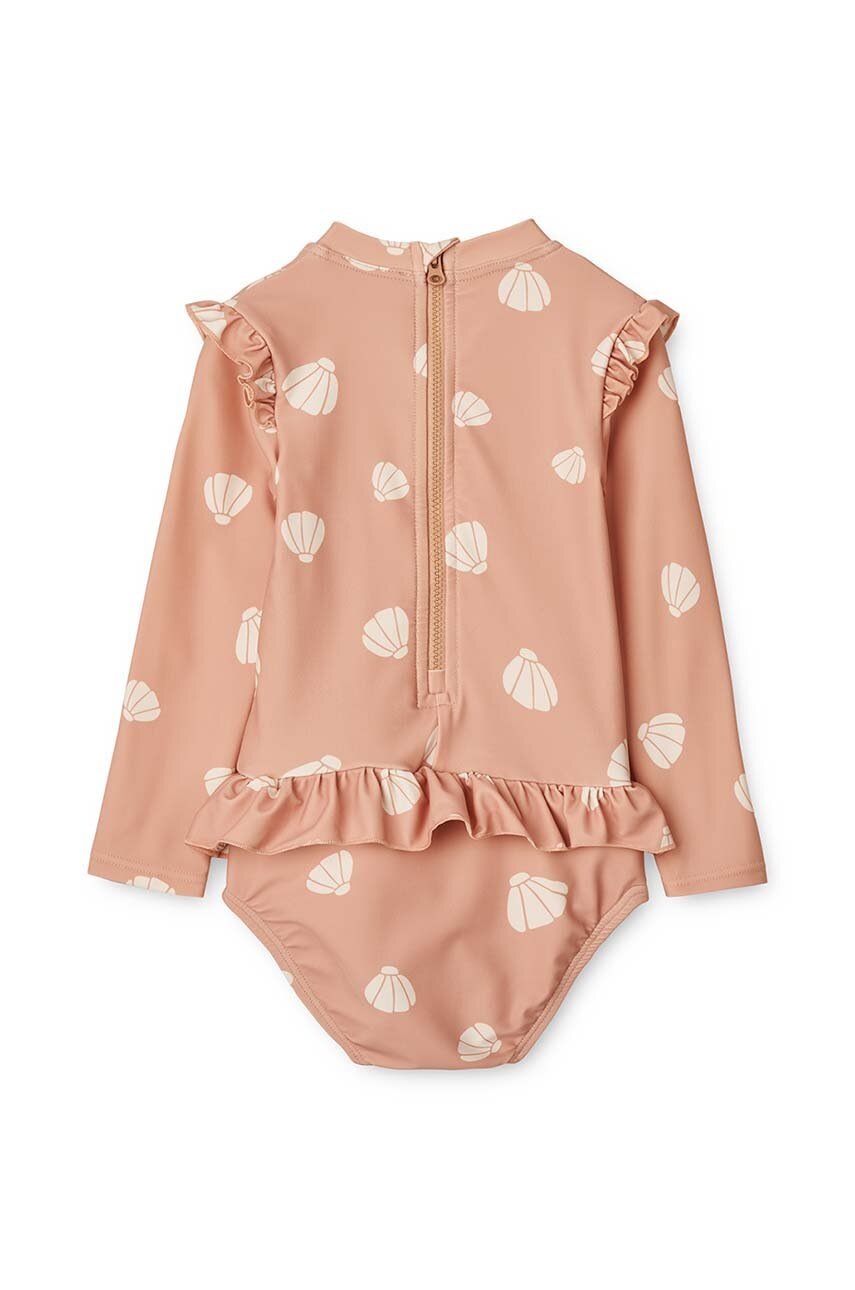 Суцільний дитячий купальник Liewood Sille Baby Printed Swimsuit колір рожевий