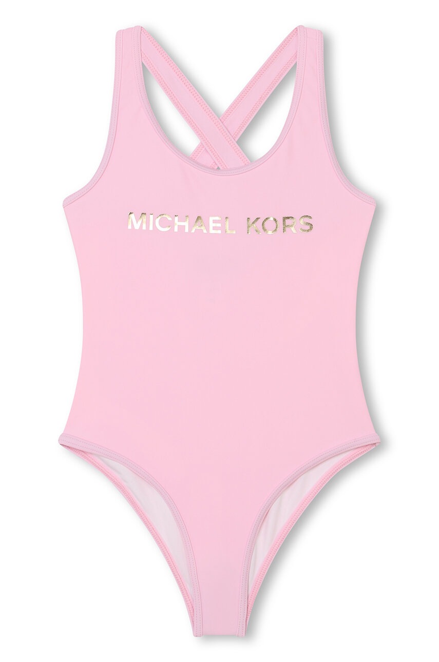 Суцільний дитячий купальник Michael Kors колір рожевий