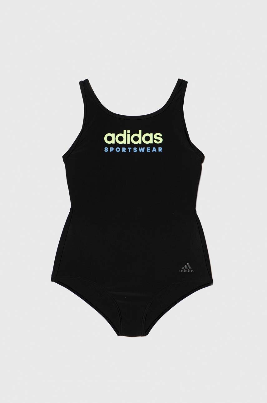 adidas Performance costum de baie dintr-o bucată pentru copii culoarea negru