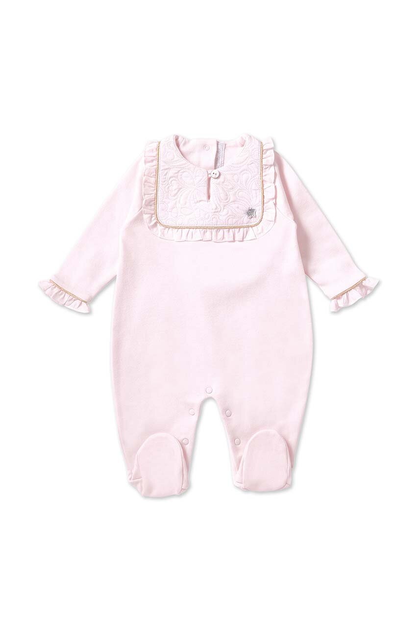 Детские хлопковые ползунки Tartine et Chocolat цвет розовый однотонная