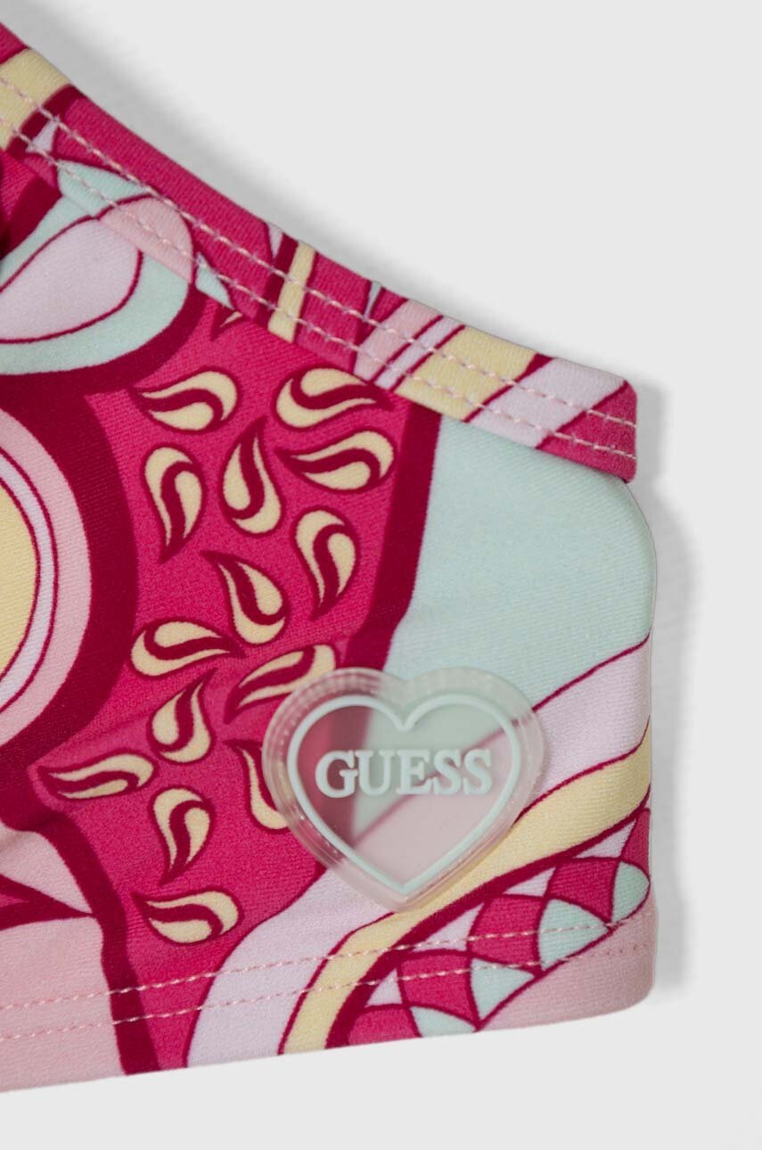 Роздільний дитячий купальник Guess колір рожевий
