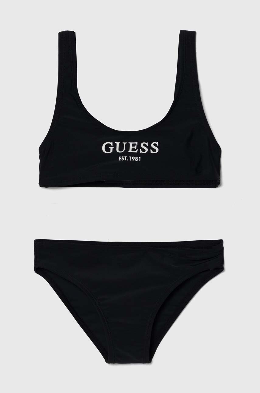 

Детски бански от две части Guess в черно, Черен