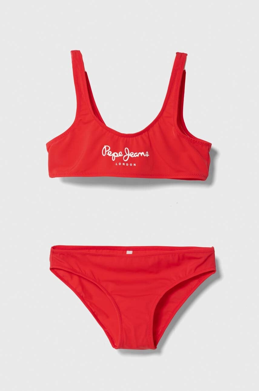 Pepe Jeans costum de baie pentru copii din două piese PEPE SC BIKINI SET culoarea rosu